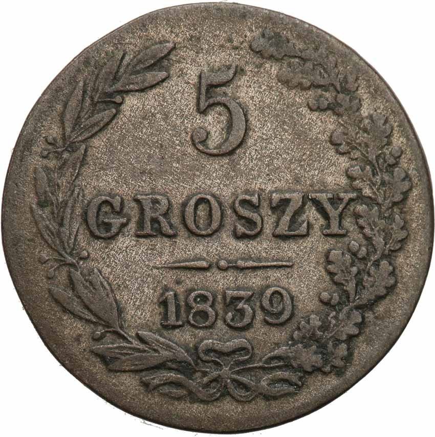 Polska XIX w./Rosja. Mikołaj I. 5 groszy 1839 MW, Warszawa